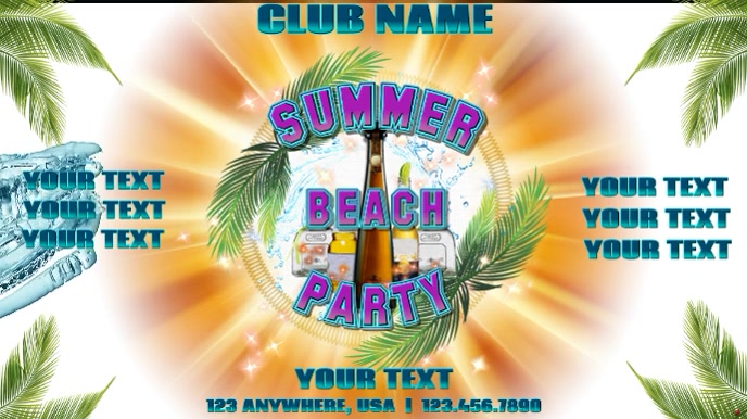 BEACH PARTY Presentatie (16:9) template