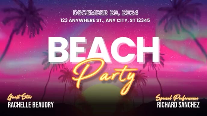 Beach Party Digital Display (16:9) template