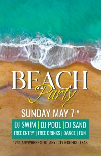 beach party flyer design Tablóide template