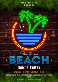 BEACH PARTY POSTER A4 template