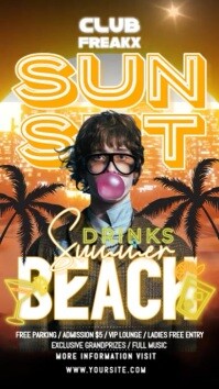 Beach Party Sunset Vibes Instagram Story template