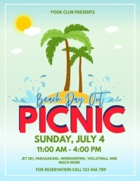 Beach Picnic Flyer Template