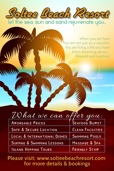 Beach Resort Template | PosterMyWall