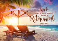 Beach Retirement Postcard Poskaart template
