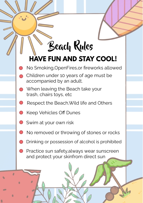 Beach Rules Template PosterMyWall