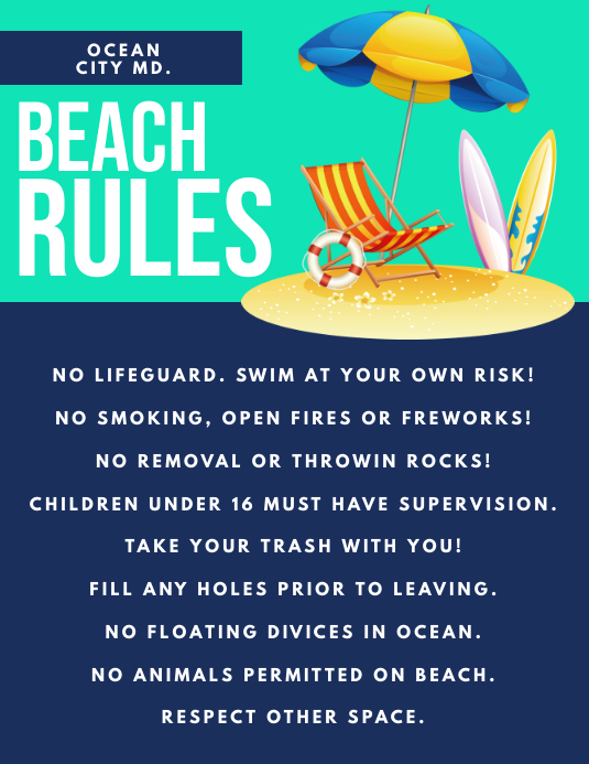 Beach Rules Template PosterMyWall