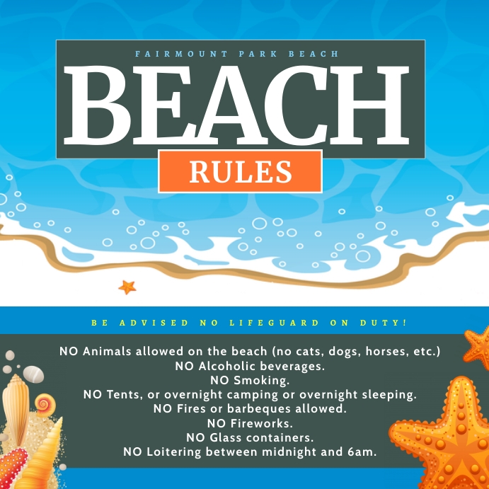 Beach Rules Template PosterMyWall