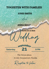 Beach Wedding Invitation Template | PosterMyWall