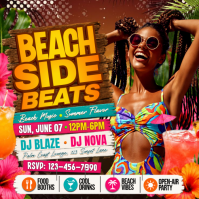 Beach Side Beats Summer Lounge Instagram-opslag template