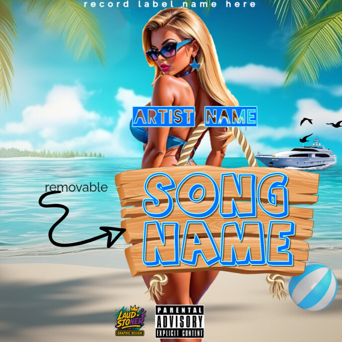 Beach Summer Album Cover Pochette d'album template