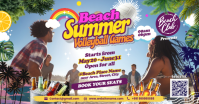 Beach Summer Volleyball Club Ad Template auf Facebook geteiltes Bild