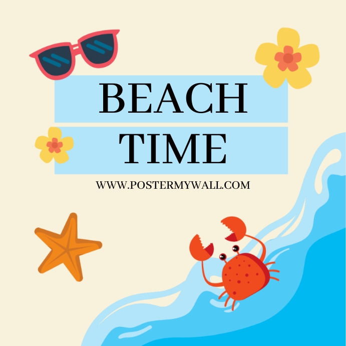 BEACH TIME Publicación de Instagram template