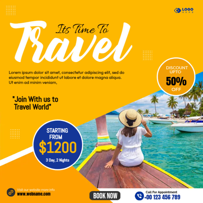 Beach Travel Ads Template | PosterMyWall
