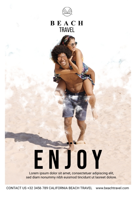 Beach Travel Vacation Cartaz template