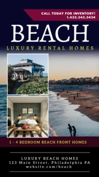 Beach Vacation Home Digitalanzeige (9:16) template