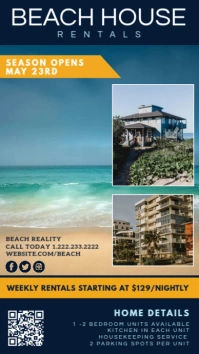 Beach Vacation Home Digitalanzeige (9:16) template