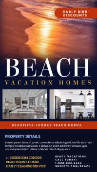 Beach Vacation Home Digitalanzeige (9:16) template