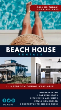 Beach Vacation Home Digital Display (9:16) template