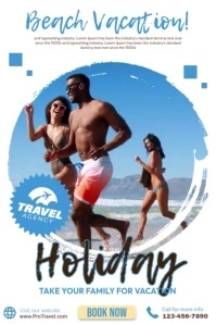Beach Vacation Video Plakat template