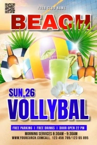 BEACH VOLLEYBALL Bannière 4' × 6' template