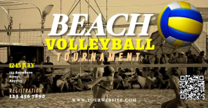 Brun Beach Volleyball Изображение, которым поделились на Facebook Template