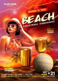 BEACH VOLLEYBALL A6 template