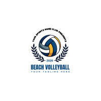 Beach volleyball logo template
