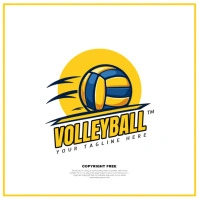 Beach volleyball logo template