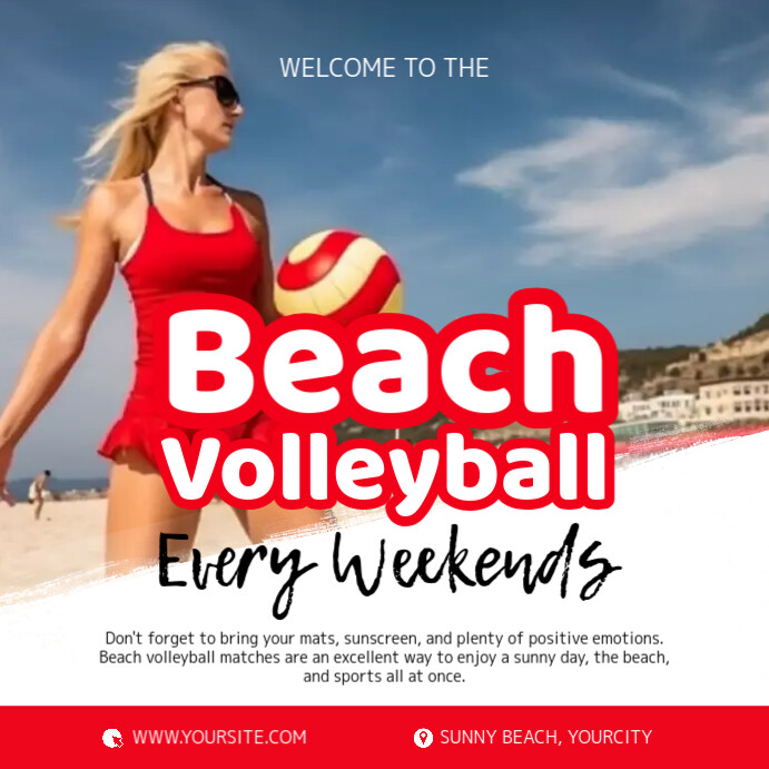 Beach Volleyball Post Template PosterMyWall