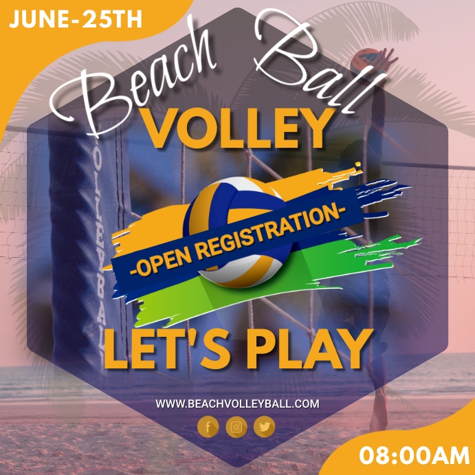 Copy of Beach Volleyball poster template PosterMyWall