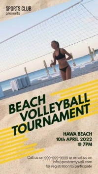 Beach volleyball tournament Instagram-verhaal template