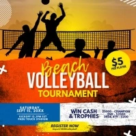 Beach Volleyball Tournament Flyer Poster Instagram-Beitrag template