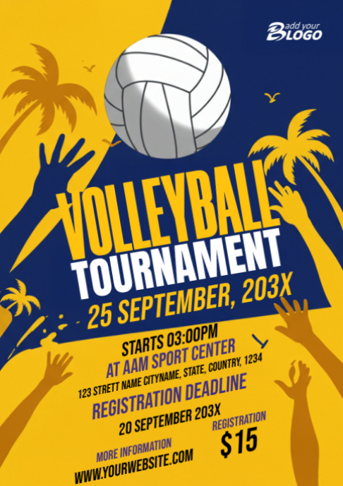 Copy of Beach Volleyball Tournament Flyer Template | PosterMyWall
