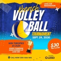 Beach Volleyball Tournament Social Media Квадрат (1 : 1) template
