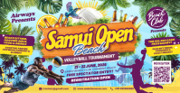 Beach Volleyball Tournament Template ปกอีเวนต์บน Facebook