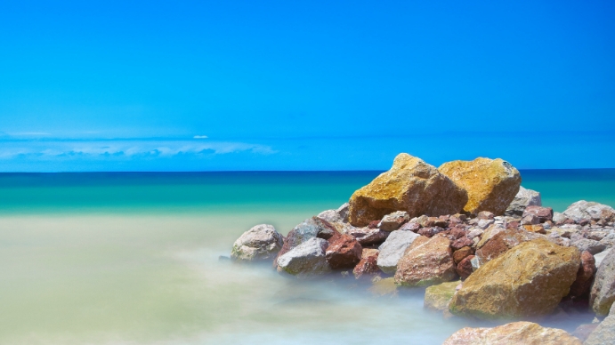 Beach zoom background 演示(16:9) template