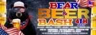 BEAR & BEER BASH — 4TH OF JULY POUR, PARTY, REPEAT Facebook Cover Photo template