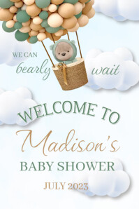 Bearly Wait Neutral Green Baby ShowerWelcome