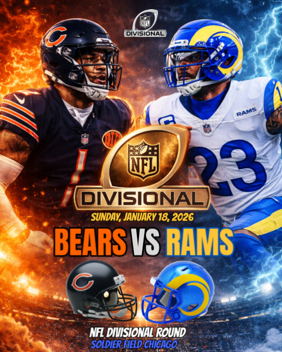 Plantilla de bears vs rams | PosterMyWall