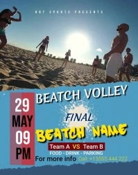 beatch volley ball video flyer Poster/pannello template