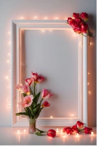 Beautiful background with stud light and flowers Illustration Pinterest template