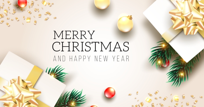 Beautiful Christmas background with realistic Ibinahaging Larawan sa Facebook template