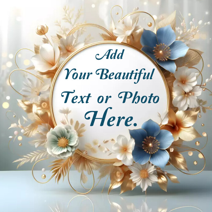 Beautiful circle flower frame Template | PosterMyWall