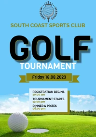 BEAUTIFUL GOLF TOURNAMENT FLIER A5 template