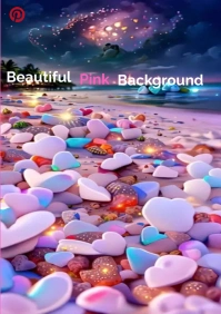 Beautiful pink wallpaper background template A4