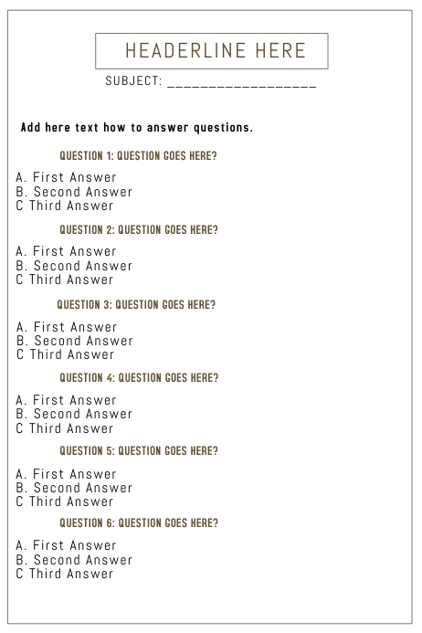 Beautiful Quiz Template A4 PosterMyWall