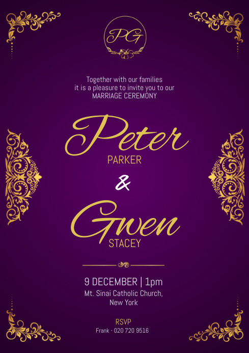 Royal Invitation Sample Beautiful Royal Wedding Marriage Invitation Template | PosterMyWall