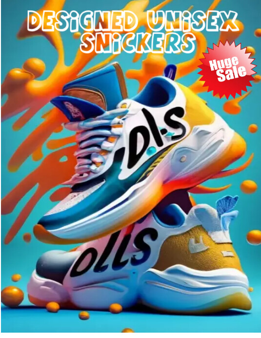 Beautiful Snicker black, white, blue and gold Template | PosterMyWall