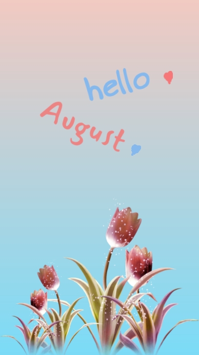beautiful tulip hello august Instagram Story template