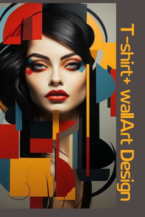 Beautiful Women's T-shirt Design+Wall Art Plakat template